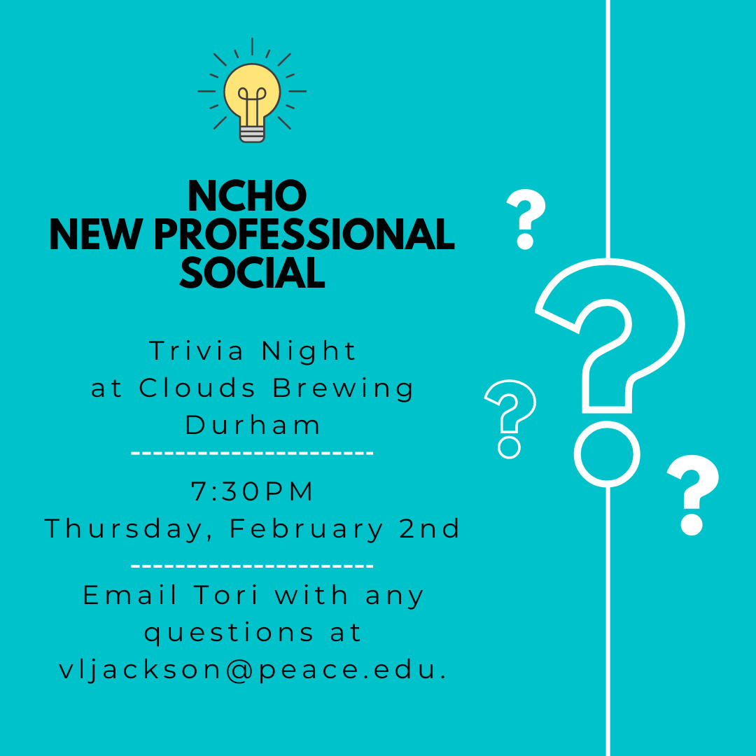 Flyer for the NCHO New Professional Social