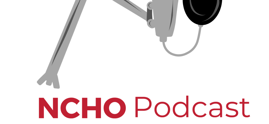 NCHO Podcast Episode 3 graphic featuring a cardinal on a podcast microphone.